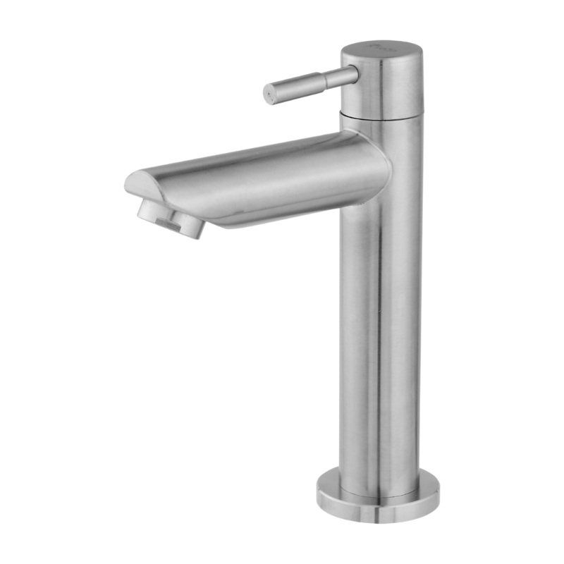 TORNEIRA DE MESA PARA LAVATÓRIO AÇO INOX 304 BICA BAIXA - COD 1044 - METAIS LEÃO