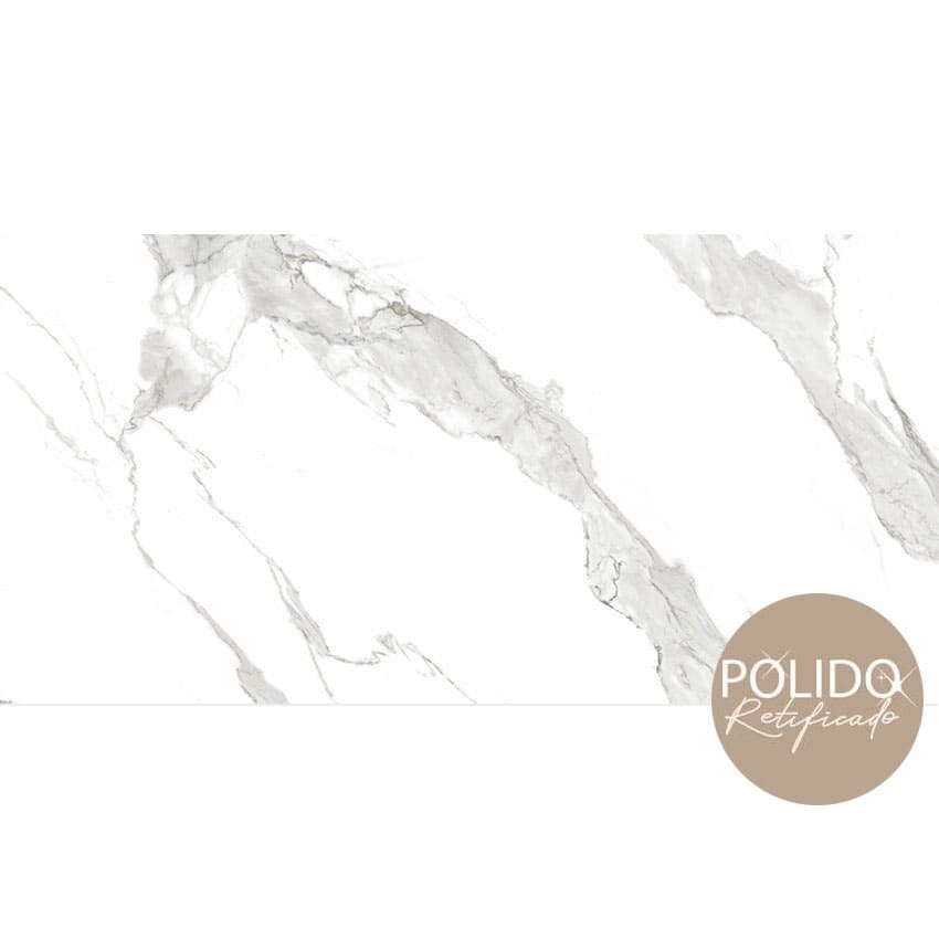 SEMIGRES GRAN STATUARIO POLIDO 60X120 - 2,16M² CX - CERAMICA FORMIGRES